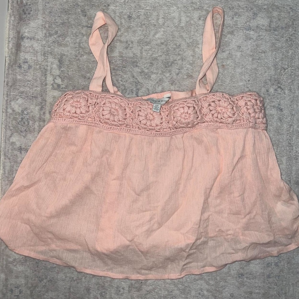 Lucky Brand Light Pink Crochet Camisole